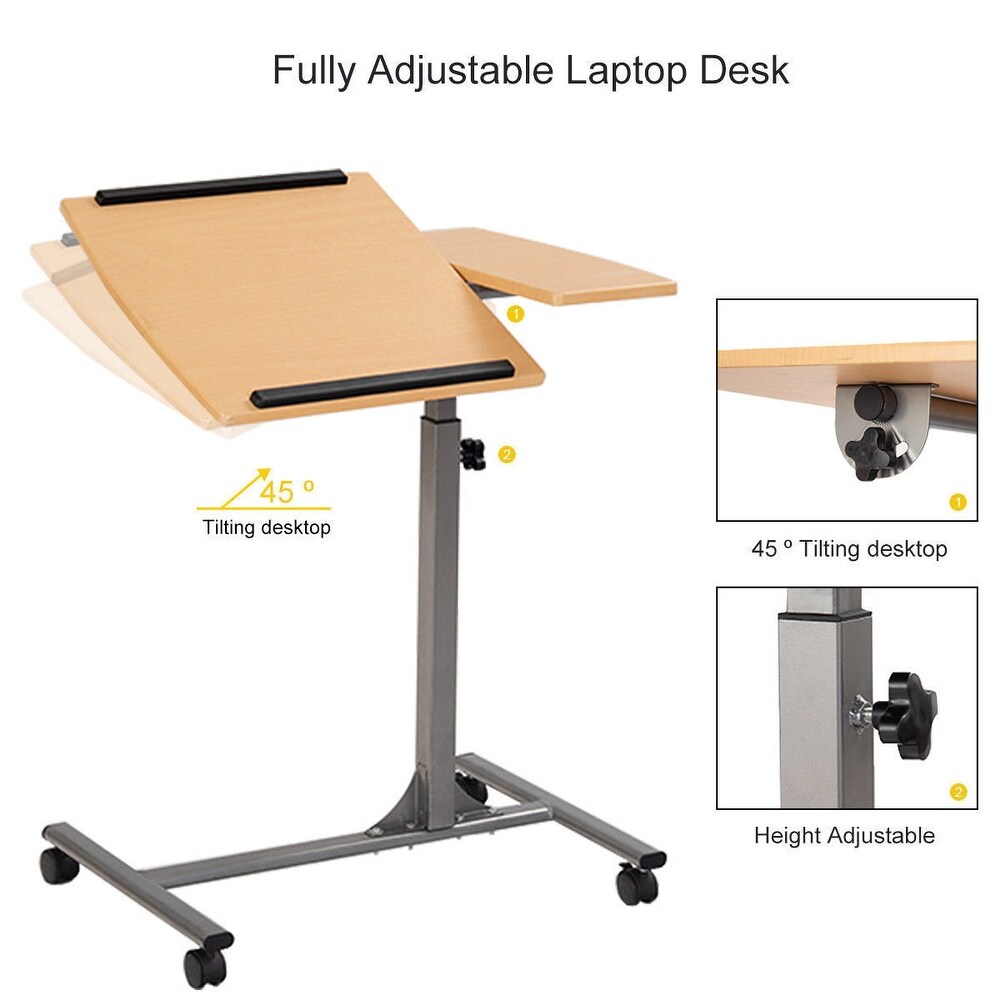 Costway Adjustable Laptop Notebook Desk Table Stand Holder Swivel Home   24.5''x18''x37.5''