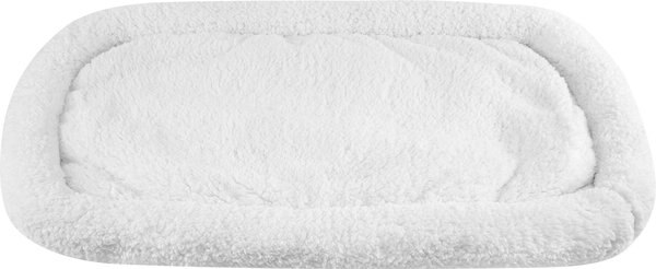 Happycare Textiles Self Heating Cozy Sherpa Bolster Cat and Dog Bed， White