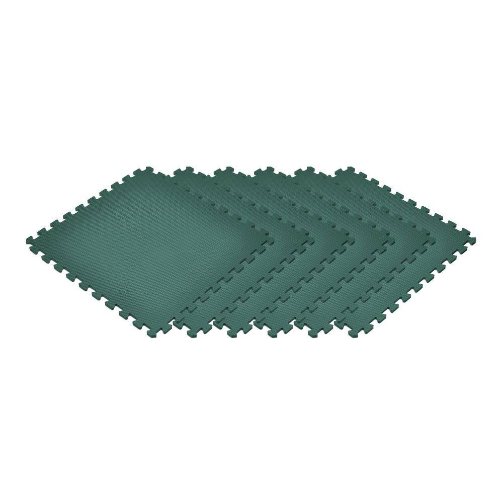 Norsk Dark Green 24 in. x 24 in. EVA Foam Non-Toxic Solid Color Interlocking Tile (24-Tile) 240347_4