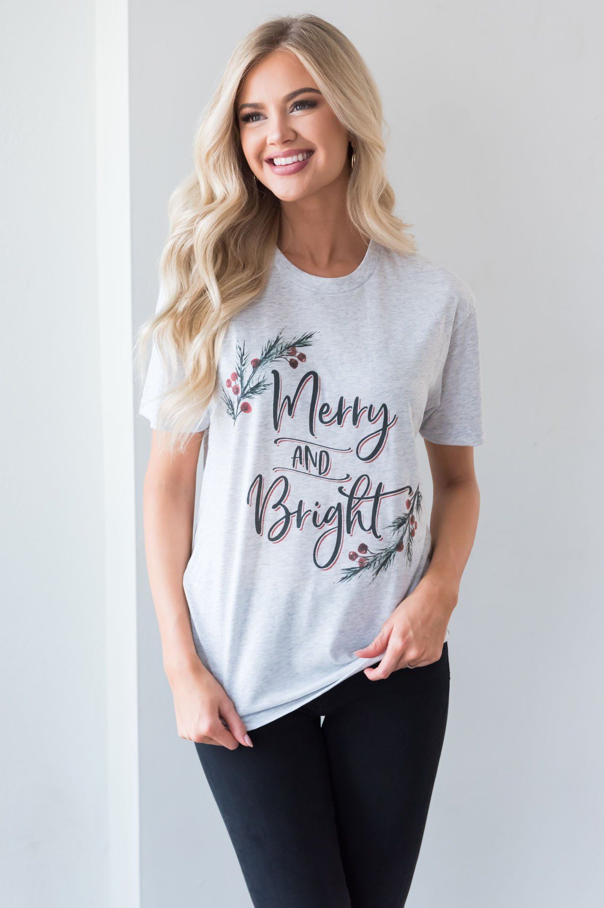 Merry & Bright Modest Tee