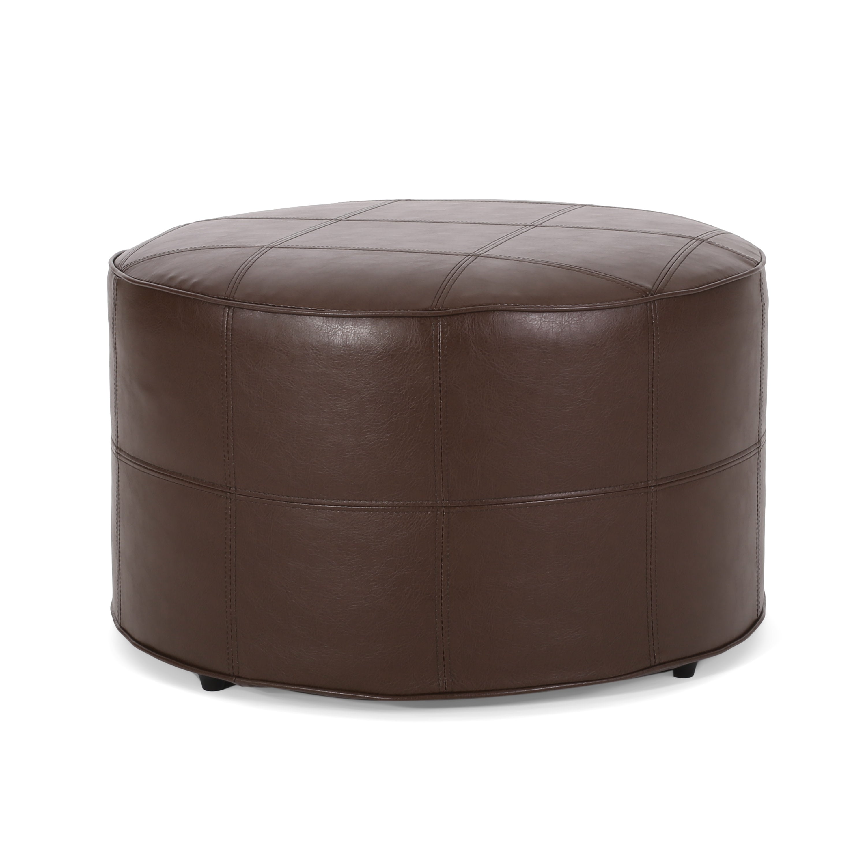 Dored Faux Leather Upholstered Ottoman