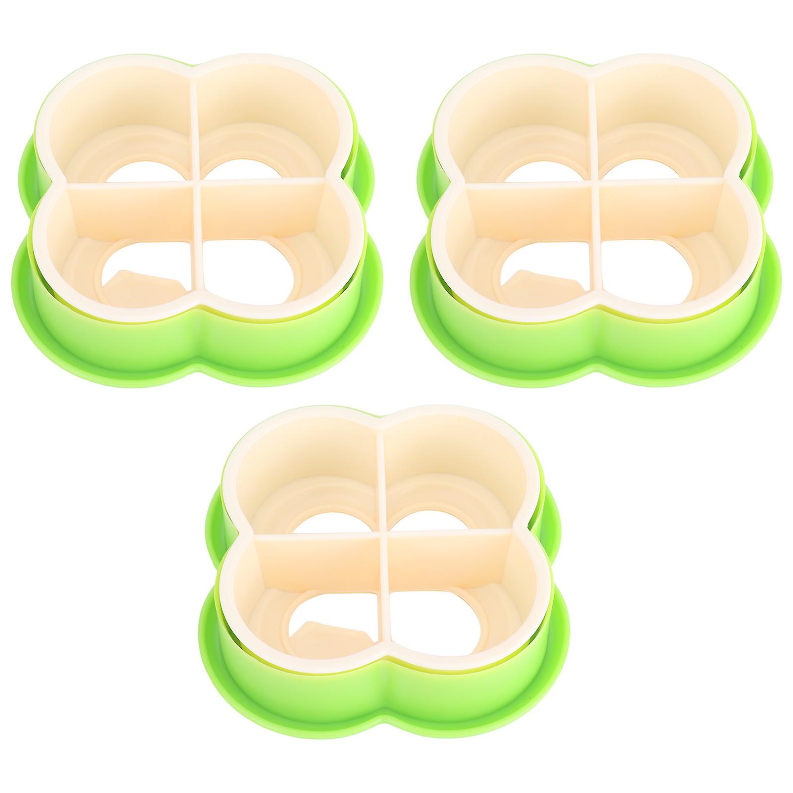 3Set Sandwich Cutter 4 Leaf Shaped Bread Mold Sushi Making Tool for Home Kitchen