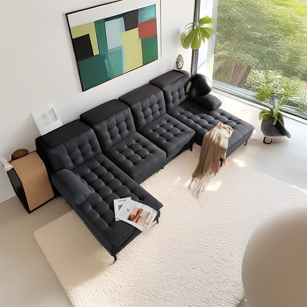 Dark Gray U shaped Sectional Sofa