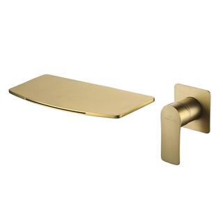 Boyel Living Single Handle Wall Mounted Faucet with Valve in Brushed Gold SMD-2414BG