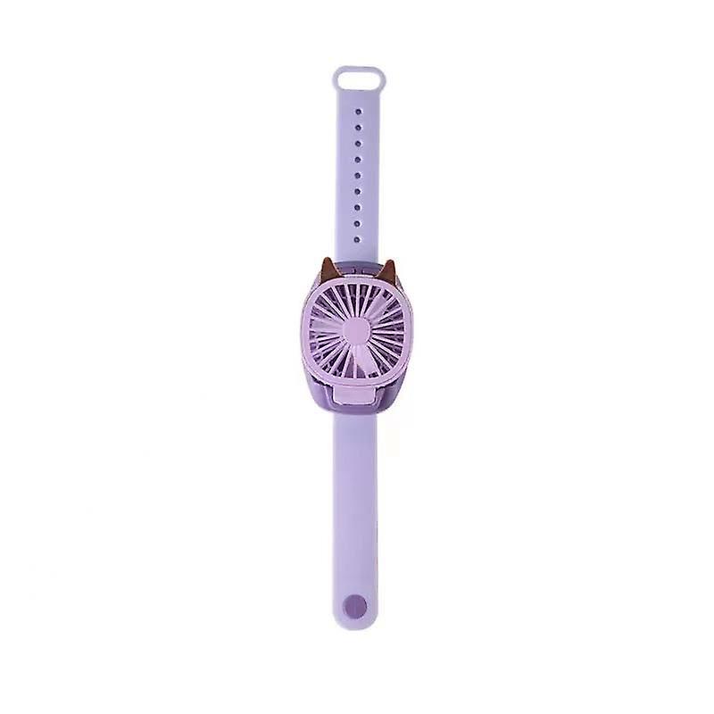 Watch Fan Blue Creative Usb Charging Cartoon Fan Children's Handheld Wristband Electric Fan-pink