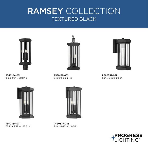 Ramsey Collection Textured Black Modern Farmhouse Outdoor Large Wall Lantern - 9 in x 8.65 in x 18.5 in Shopping - The Best Deals on Outdoor Wall Lanterns | 41004898