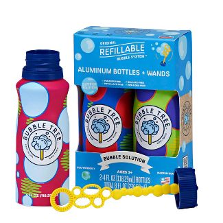 2 Pack Aluminum Bubble Bottles with Wands by Bubble Tree