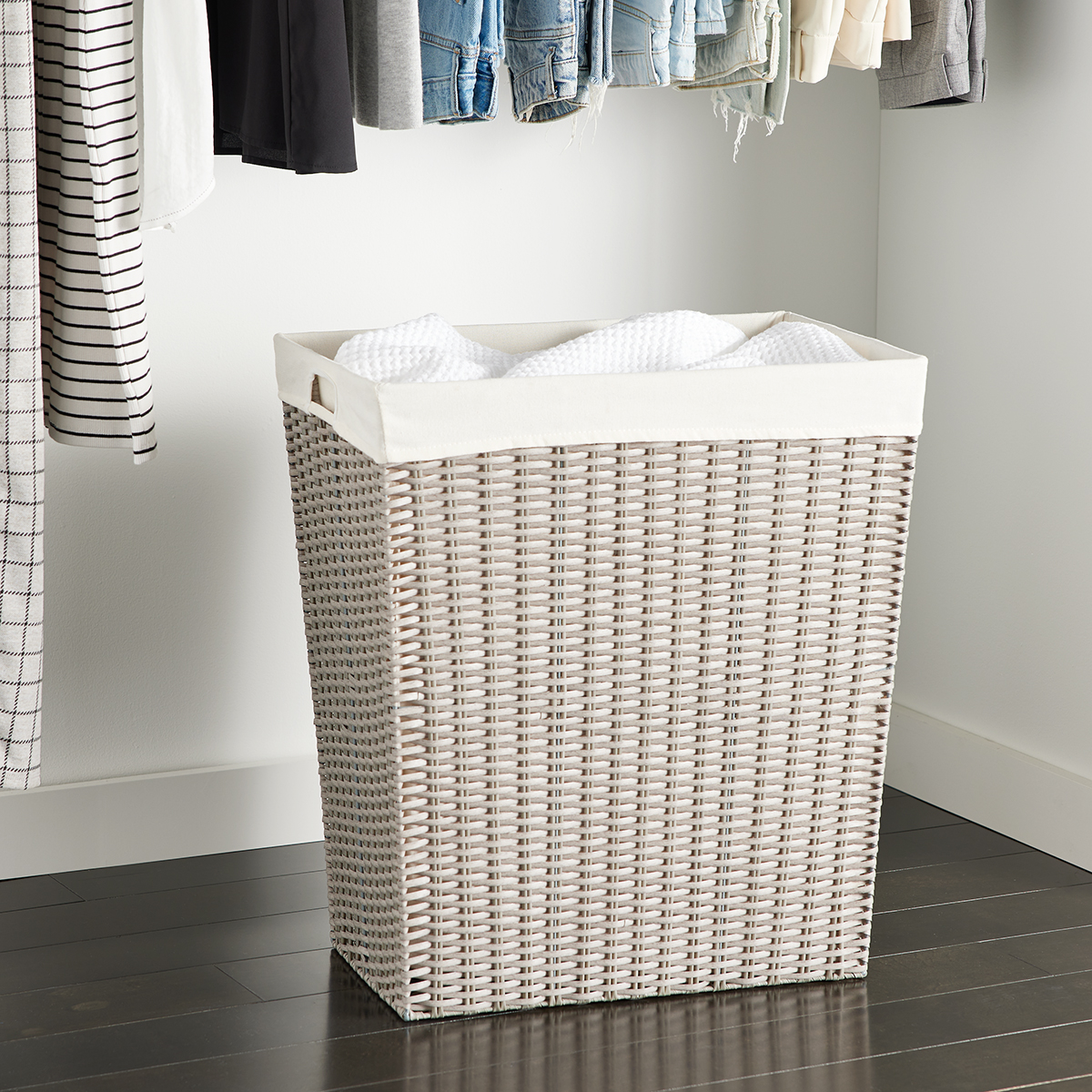 Grey Montauk Rectangular Hamper