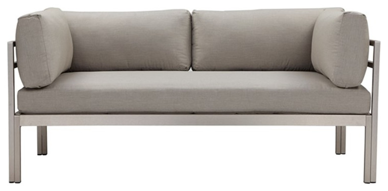 Pangea Home Cloud 25x65 quotModern Aluminum Sofa in Gray Finish   Contemporary   Sofas   by Homesquare  Houzz