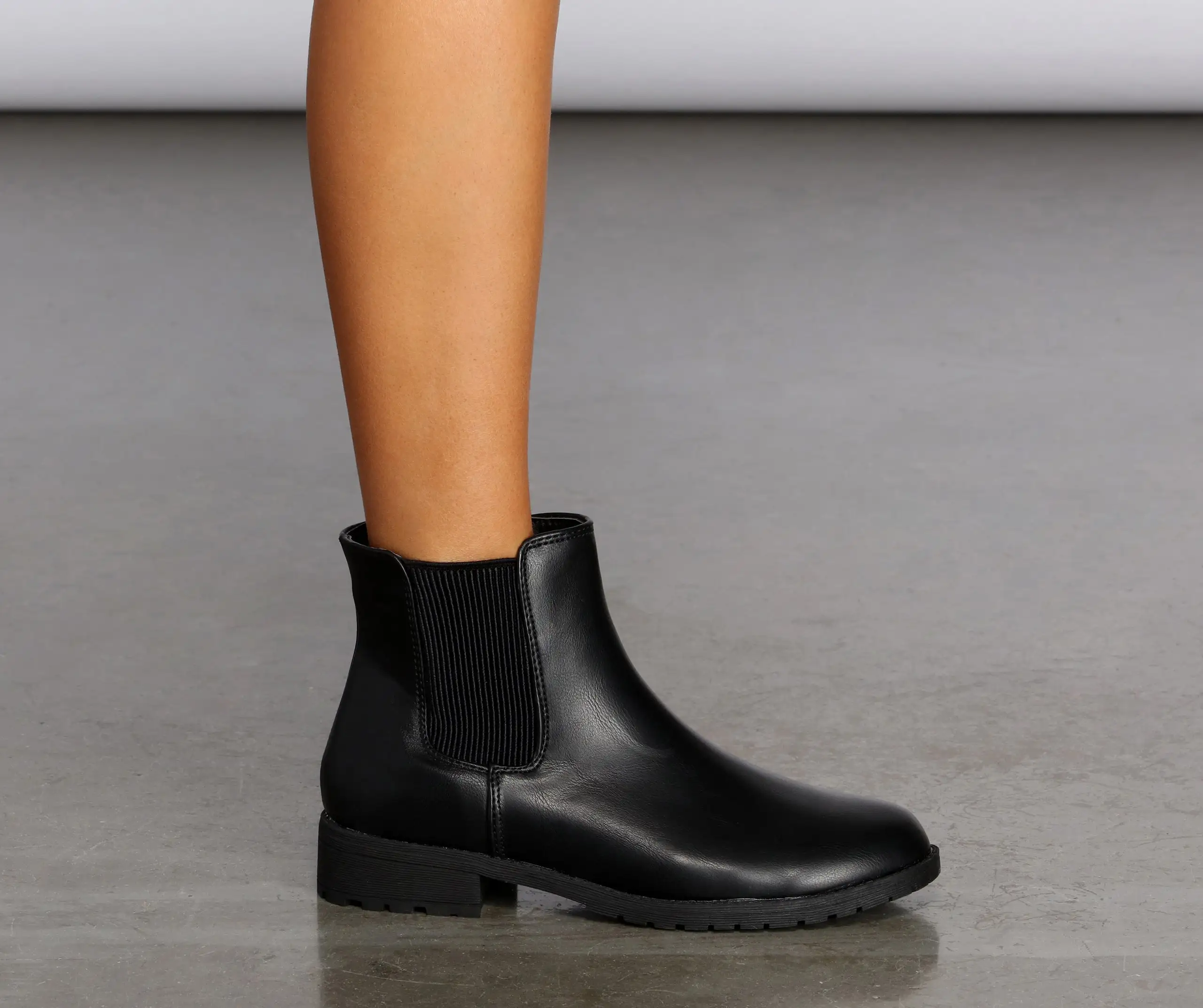 Easy Going Faux Leather Ankle Booties