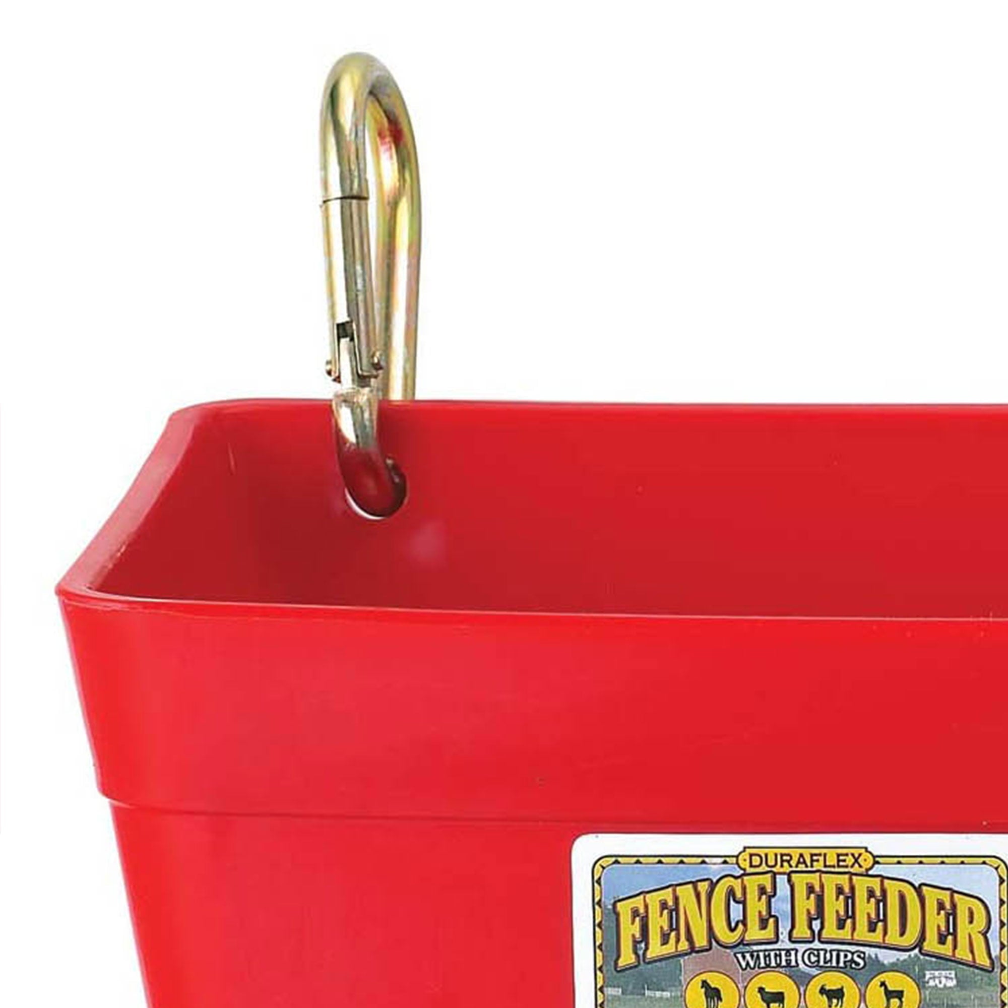 Little Giant FF11RED 4.5 Quart Heavy Duty Feed Trough Bucket Fence Feeder， Red