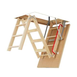 Fakro LWP-L 8 ft. 8 in. - 10 ft. 8 in. 30 in. x 54 in. Insulated Wood Attic Ladder with 300 lb. Maximum Load Capacity 66855