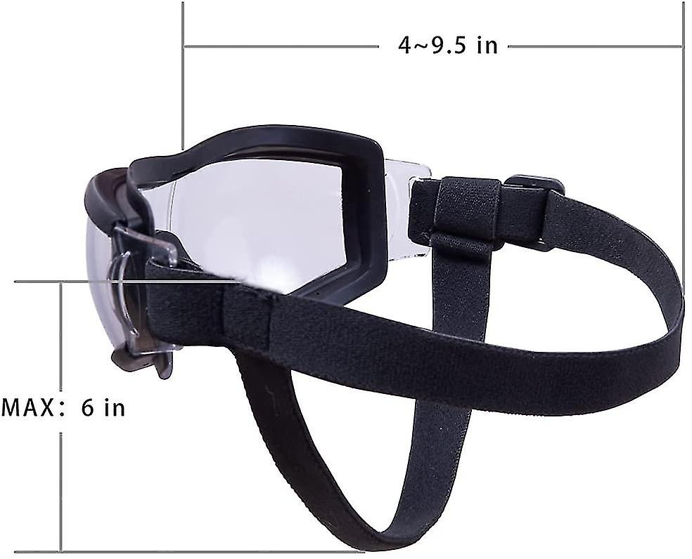 Dog Goggles For Medium Large Breed Dog Eye Protection Sunglasses Windproof Uv-proof Goggles For Outdoor， Clear Lens  Adjustable Head Straps