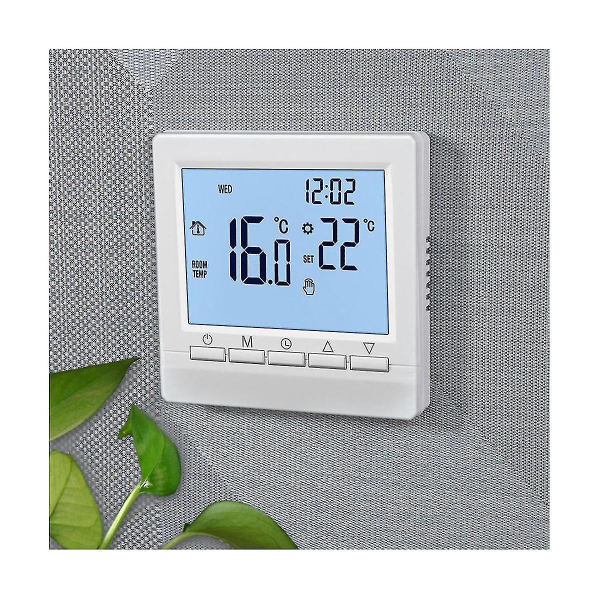 Thermostat With Backlight Lcd Screen Wall Room Heating Temperature Controller -blue Light