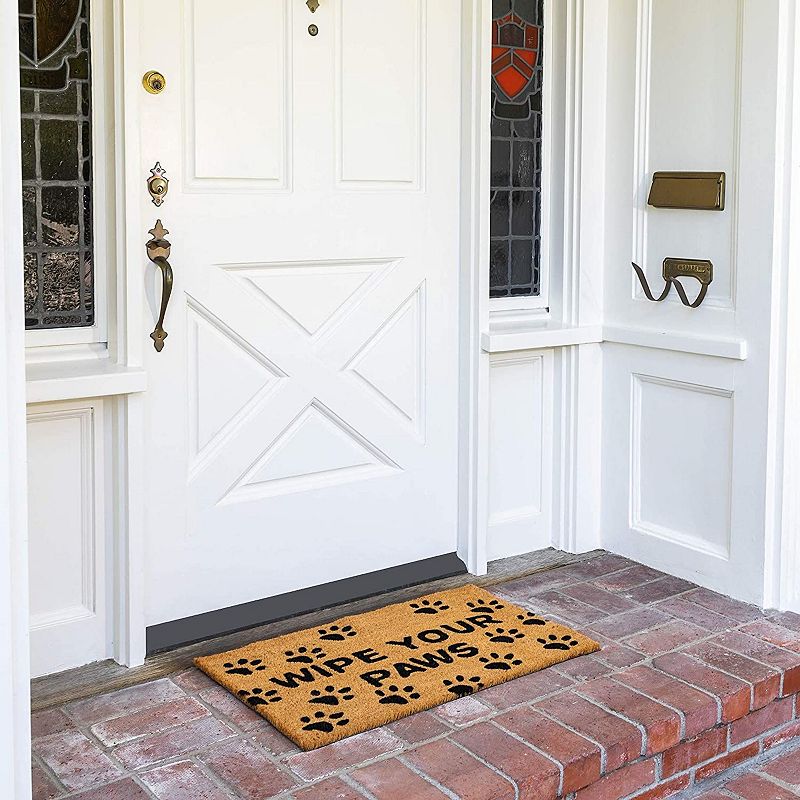 Wipe Your Paws Nonslip Welcome Doormat for Dog Lovers， Coco Coir Mat(17 x 30 in)