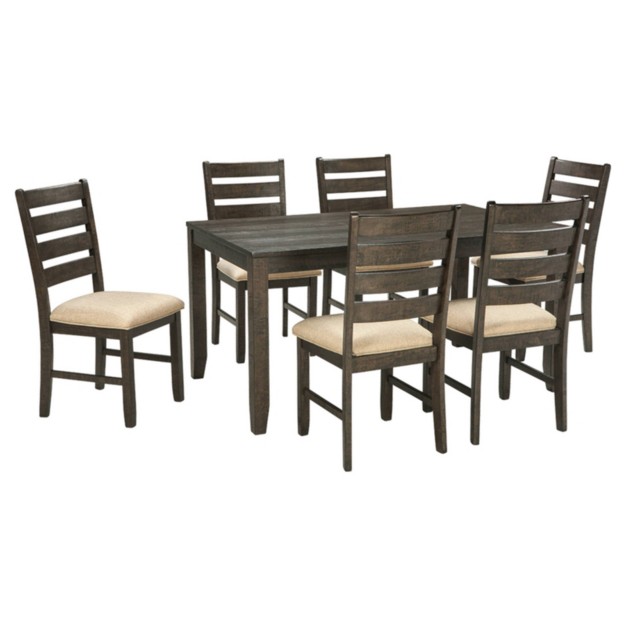 Gadgsetstore Dining Table Set Brown