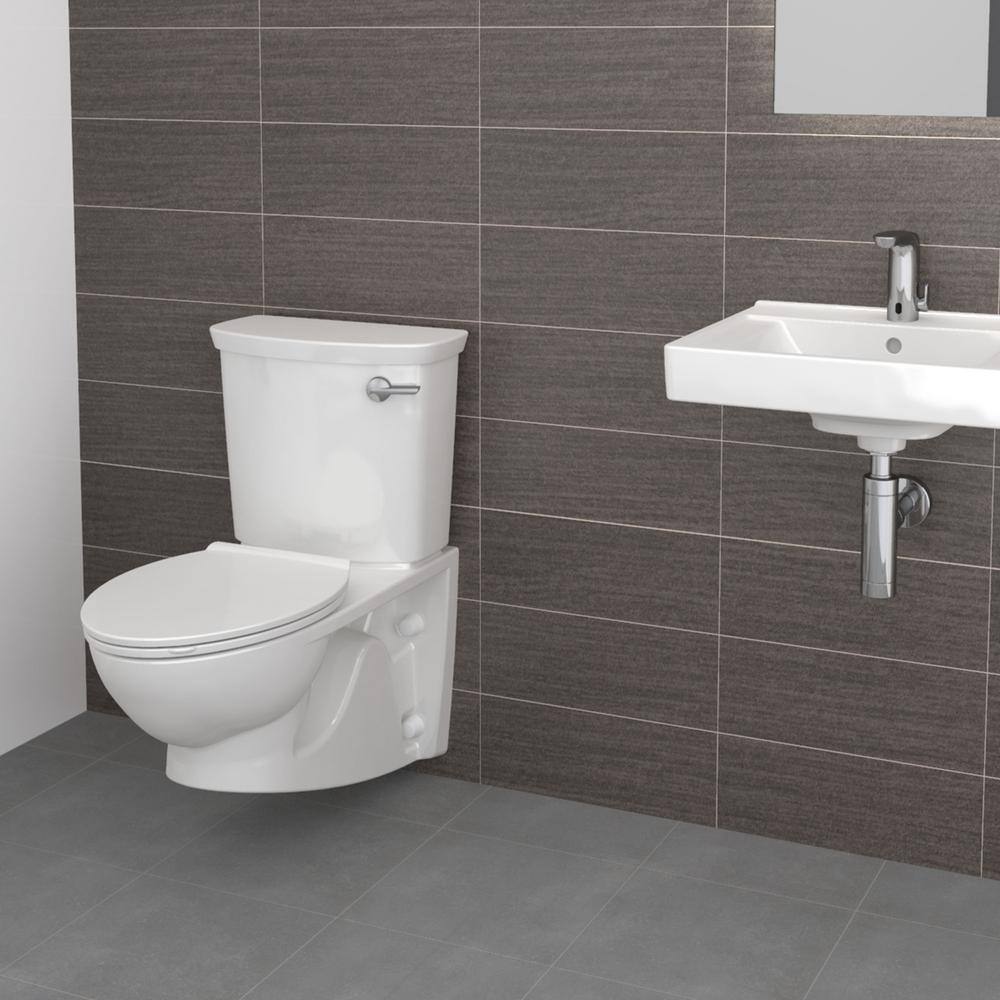 American Standard Glenwall VorMax Wall-Hung 2-Piece 1.28 GPF Single Flush Elongated Toilet with Right Hand Trip Lever in White 2882108.020