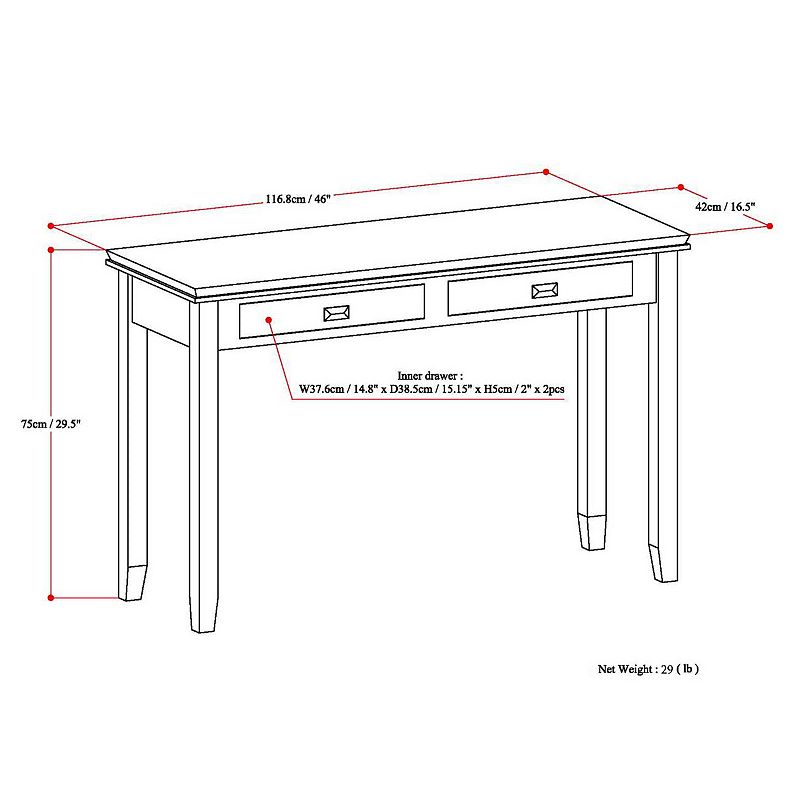 Simpli Home Artisan 2-Drawer Console Table