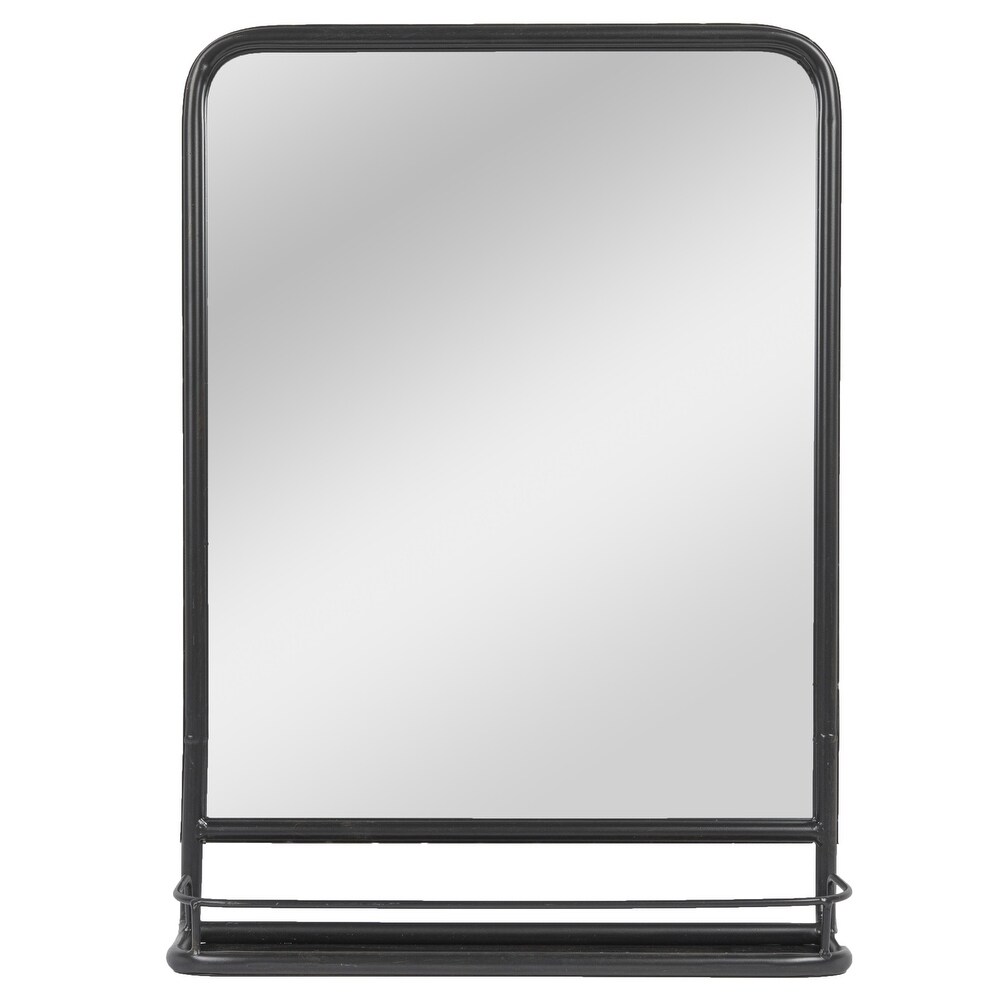Metal Framed Wall Mirror with Shelf