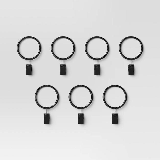 7pk Clip Rings Matte Black