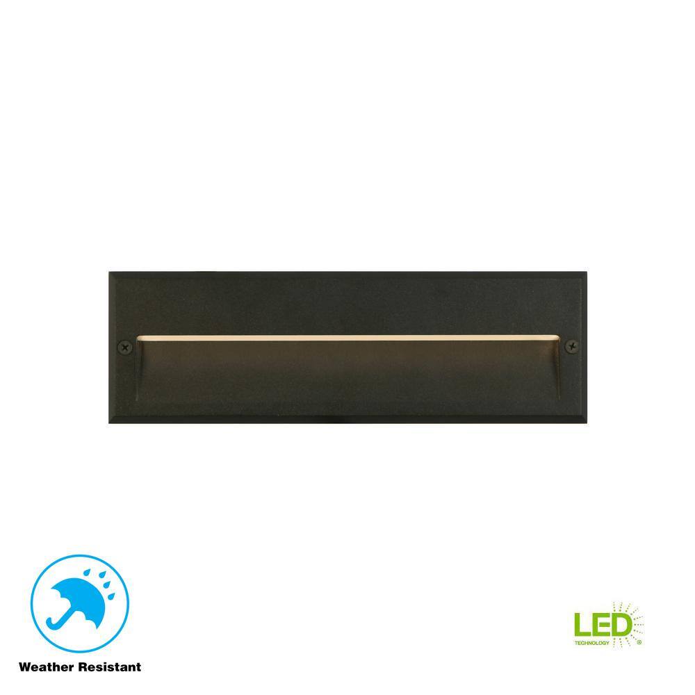 Hampton Bay 73-Lumen 10.6 in. Low Voltage Black Integrated LED Deck Light JAO2601L