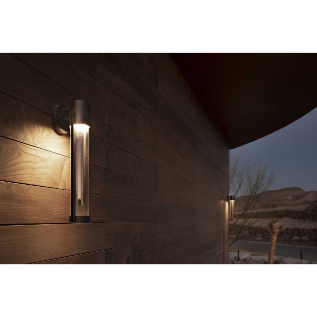 Progress Lighting Z 1030 1 light Outdoor Led Sconce Aluminum Black Finish Clear Glass Shade