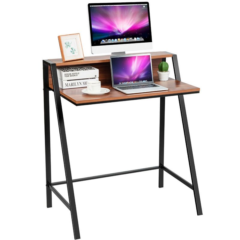 2 Tier Computer Desk PC Laptop Table Study Writing Home Office Workstation New