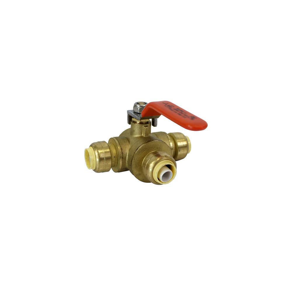 CMI inc 12 in. x 12 in. x 12 in. 3-Way Ball Valve with Push Connection 440943-T