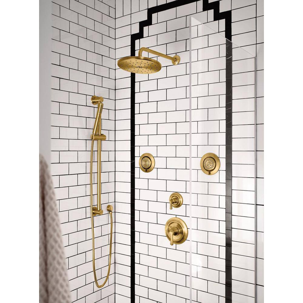 MOEN Eco 1-Spray Patterns 1.1 in. Single Wall Mount Handheld Shower Head in Brushed Gold 3887EPBG