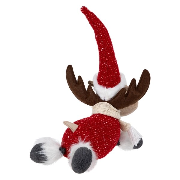 Laying Plush Moose Christmas Figure