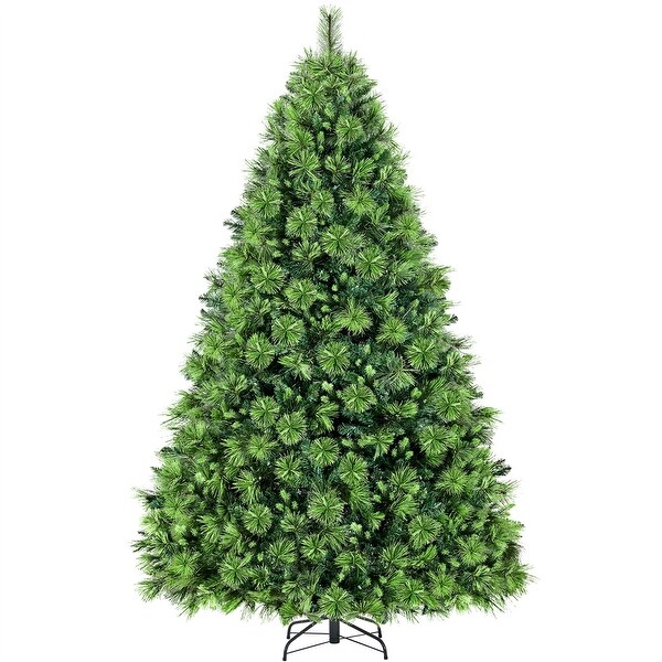 Yaheetech PreLit Christmas Tree Hinged Realistic Tree，Green