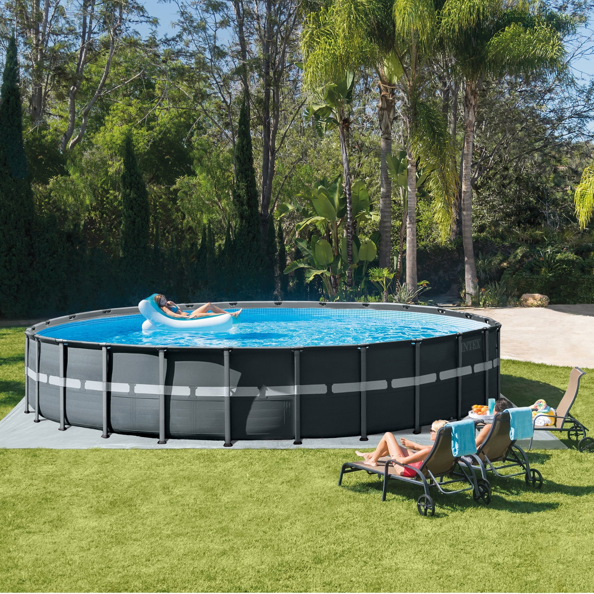 Intex 26' x 52" Ultra Frame Above Ground Pool Set with 3 Inch Chlorine Tabs