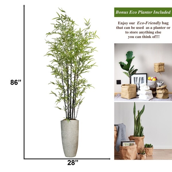 Vintage Home Artificial Faux Real Touch 7.17 Ft Bamboo Tree In Planter