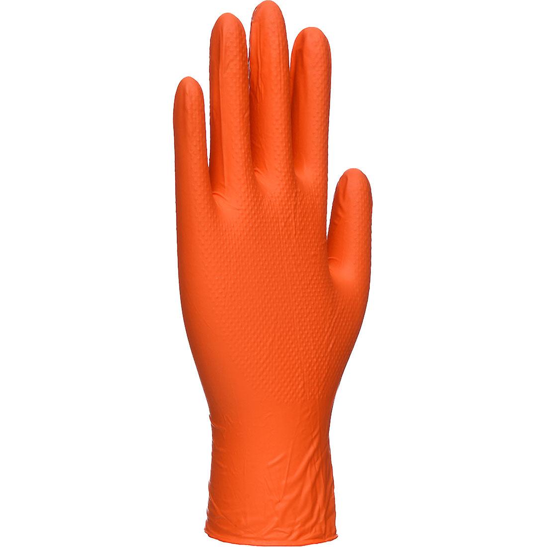 Portwest a930 orange hd disposable gloves， pack of 100