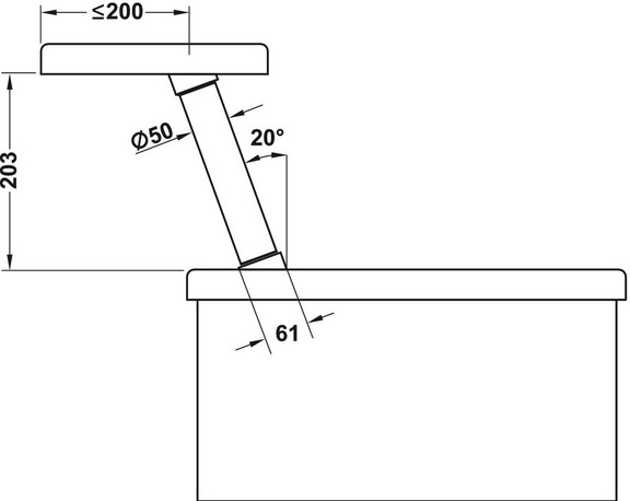 Hafele Countertop Support Angled