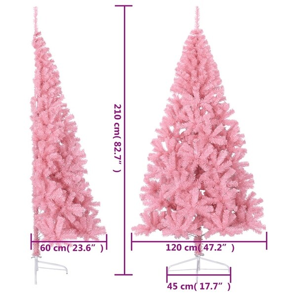 vidaXL Christmas Tree Decoration Artificial HalfCircle Tree with Stand PVC