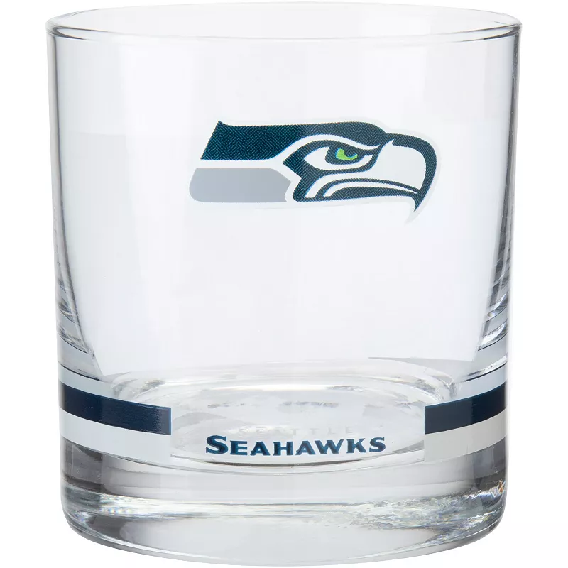 Seattle Seahawks Banded Rocks Glass