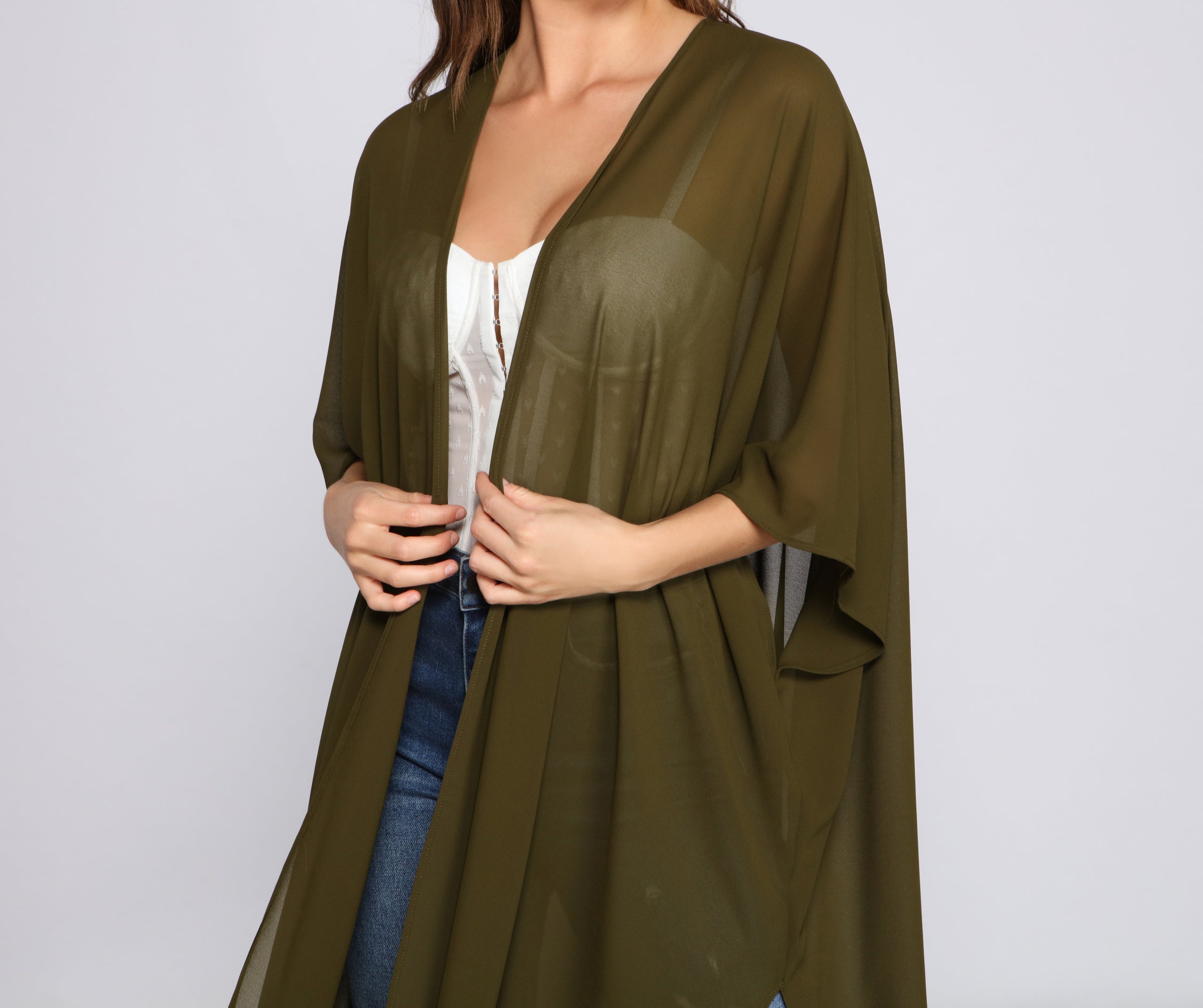 Essential Oversized Chiffon Kimono