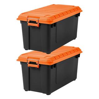 IRIS 76 Qt. Heavy Duty Plastic Storage Box in Black (2-Pack) 585026