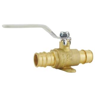 Apollo 34 in. Brass PEX-A Barb Ball Valve with Drain and Mounting Pad EPXV34WD