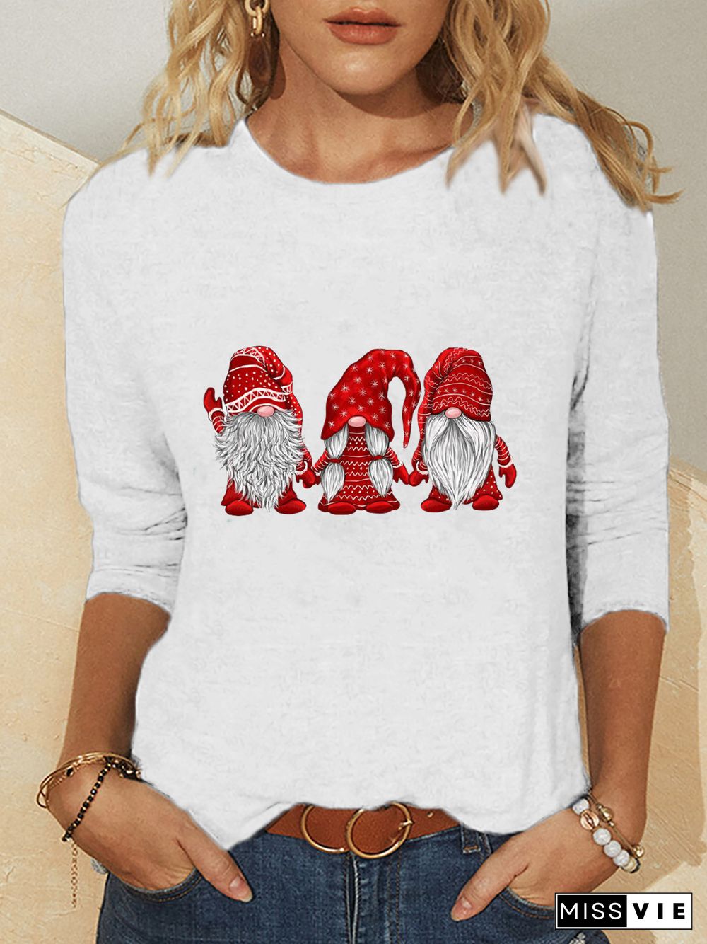 Plus size Casual Christmas T-shirt