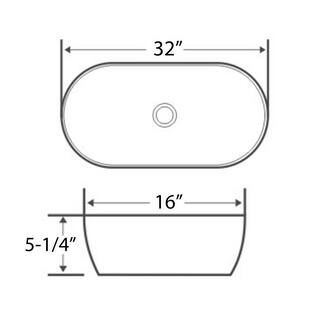 Ruvati 32 in. Oval Above Vanity Counter Bathroom Porcelain Ceramic Vessel Sink in White RVB0432