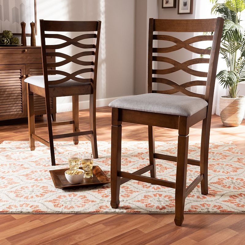 Baxton Studio Lanier Counter Stool 2-Piece Set