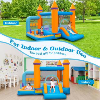 Costway 5-in-1 Inflatable Bounce House Castle Kids Jumping Bouncer with Ocean Balls  735W Blower NP10927US