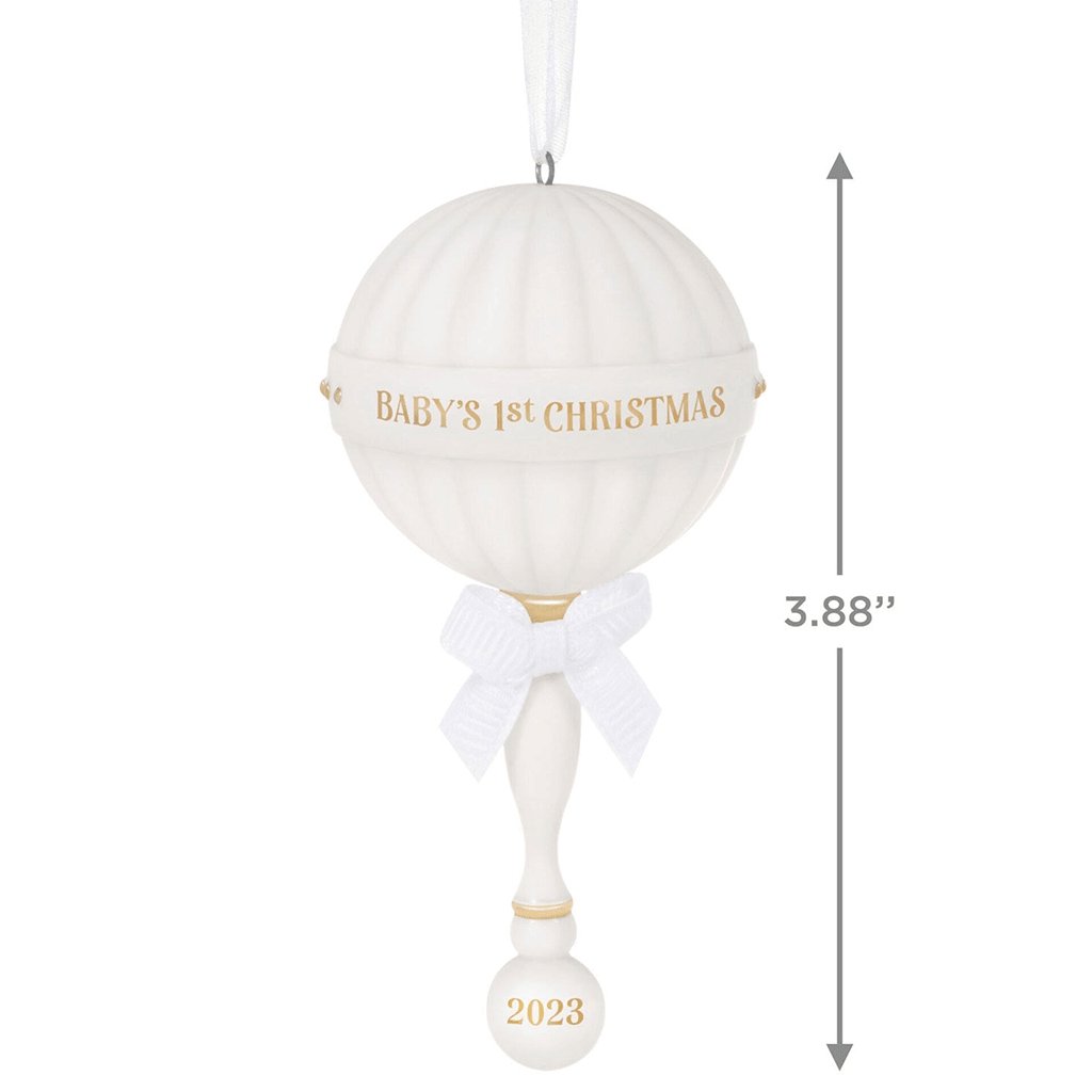 Hallmark  Baby's First Christmas Rattle 2023 Porcelain Ornament (39)