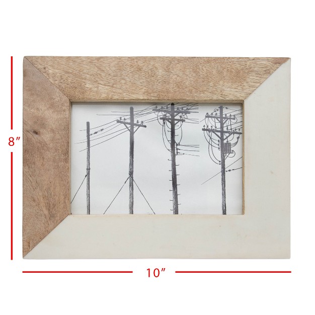 5x7 Inches White Wood Resin amp Glass Photo Frame Foreside Home amp Garden