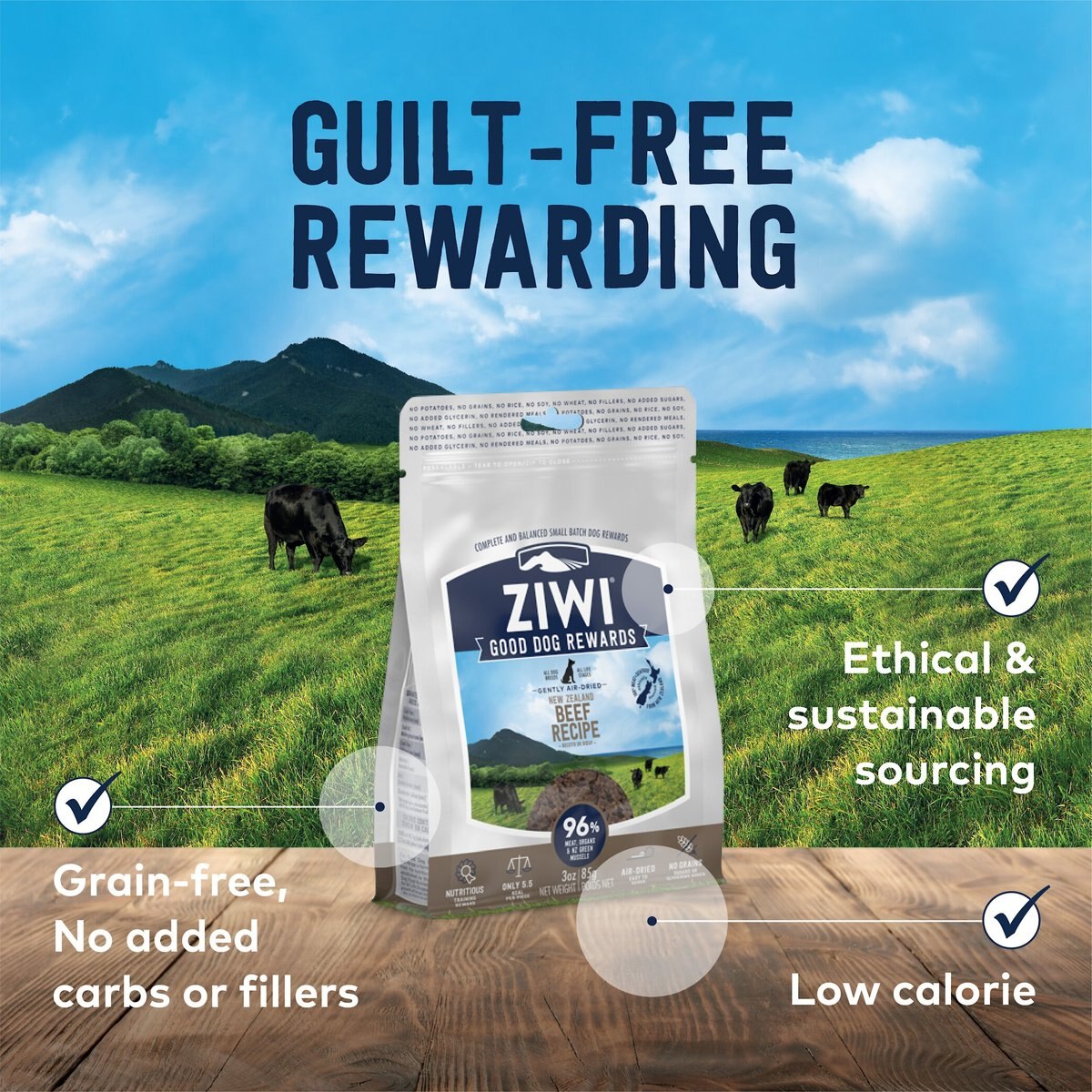 Ziwi Good-Dog Rewards Air-Dried Beef Dog Treats