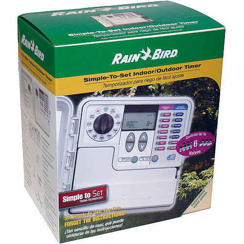 Rain Bird 6 Zone Simple Set Indoor/Outdoor Sprinkler Timer