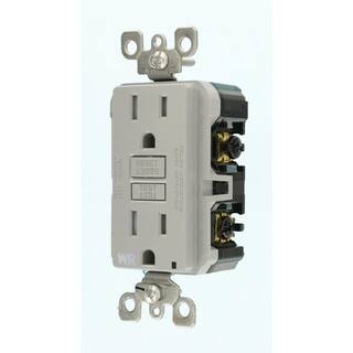 Leviton 15 Amp 125-Volt Duplex Self-Test Tamper ResistantWeather Resistant GFCI Outlet Gray (6-Pack) VG6-GFWT1-HG6