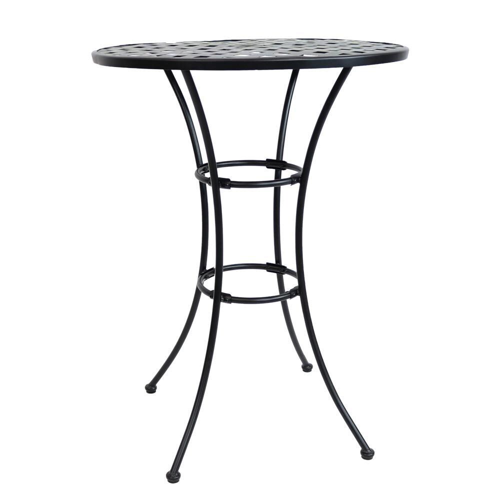 Ultimate Patio Elegant Round Black Wrought Iron Bar Table